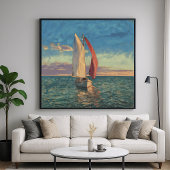 Lone Sailboat - Impressionismus Art Seascape Poster