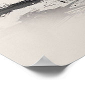  Lone Samurai – Red Sun Japanese Ink Art Poster (Ecke)