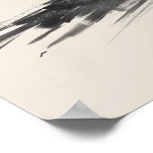 Lone Samurai – Red Sun Japanese Ink Art Poster (Ecke)