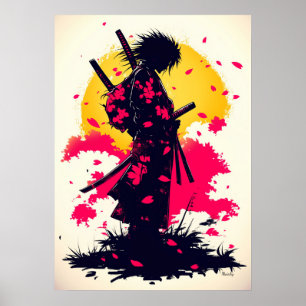 Lone Samurai unter Sakura Poster