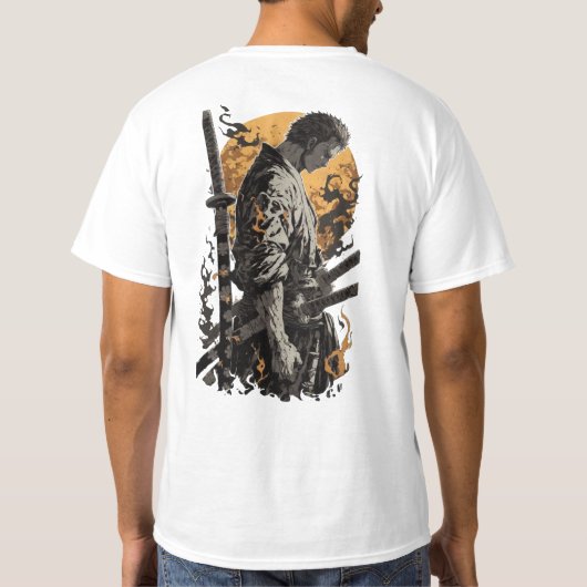Lone Samurai Warrior T-Shirt (Rückseite)