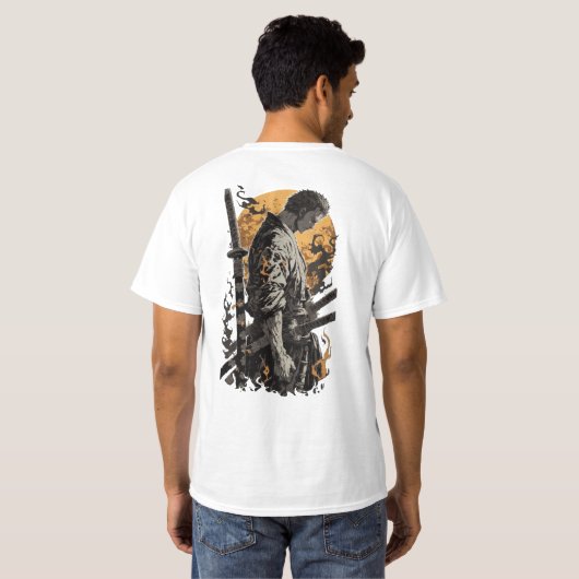 Lone Samurai Warrior T-Shirt (Schwarz voll)