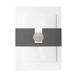 Lone Sand Dollar - Charcoal Gray - Beach Wedding Einladungsbanderole