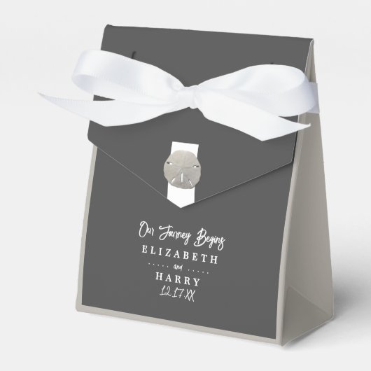 Lone Sand Dollar - Charcoal Gray - Beach Wedding Geschenkschachtel (Vorderseite)