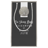 Lone Sand Dollar - Charcoal Gray - Beach Wedding Kleine Geschenktüte (Vorderseite)