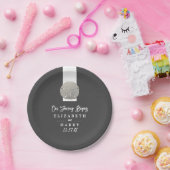 Lone Sand Dollar - Charcoal Gray - Beach Wedding Pappteller (Party)