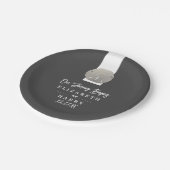 Lone Sand Dollar - Charcoal Gray - Beach Wedding Pappteller (Schrägansicht)