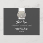 Lone Sand Dollar - Charcoal Gray - Beach Wedding Postkarte (Vorderseite)