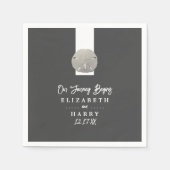 Lone Sand Dollar - Charcoal Gray - Beach Wedding Serviette (Vorderseite)