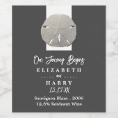 Lone Sand Dollar - Charcoal Gray - Beach Wedding Weinetikett (Einzelnes Label)