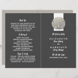 Lone Sand Dollar, Charcoal Gray, Hochzeitsprogramm