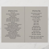 Lone Sand Dollar, Charcoal Gray, Hochzeitsprogramm (Rückseite)