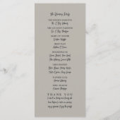 Lone Sand Dollar, Charcoal Gray, Hochzeitsprogramm Programm (Rückseite)