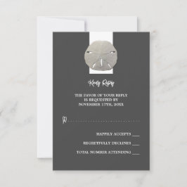 Lone Sand Dollar - Holzkohle Grau - Hochzeit RSVP Karte