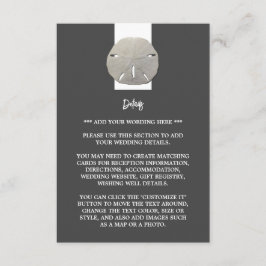 Lone Sand Dollar - Holzkohle Grau - Hochzeitsdetai Begleitkarte