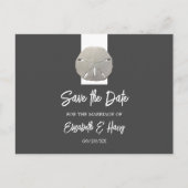 Lone Sand Dollar - Holzkohle Grau - Save the Date Ankündigungspostkarte (Vorderseite)