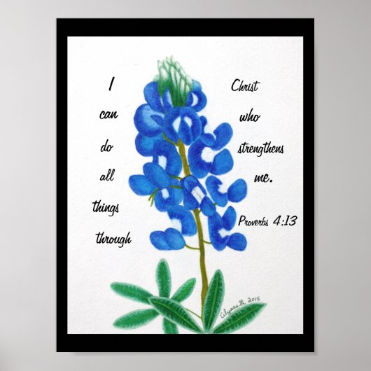 Lone Star Bluebonnet Inspiration Print Poster (Vorne)