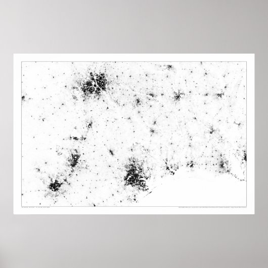 Lone Star Cities Census Dotmap Poster (Vorne)