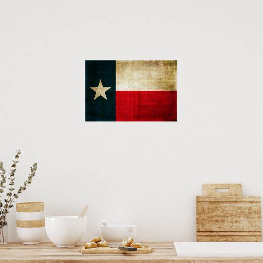 Lone Star Flag Texas Grunge Rustic Patriotic Poster (Küche)