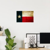 Lone Star Flag Texas Grunge Rustic Patriotic Poster (Heimbüro)
