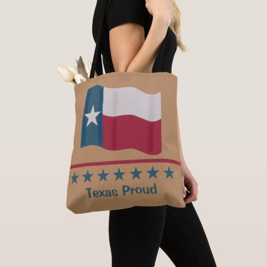 Lone Star Flag Texas Proud Worte Red White Blue Tasche (Von Nahem)