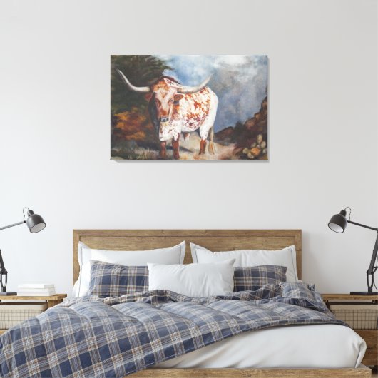 Lone Star Longhorn Leinwanddruck (Insitu (Schlafzimmer))