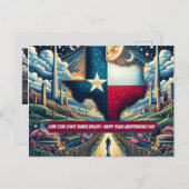 Lone Star Staat Shines Bright happy Texas day Postkarte (Vorne/Hinten)