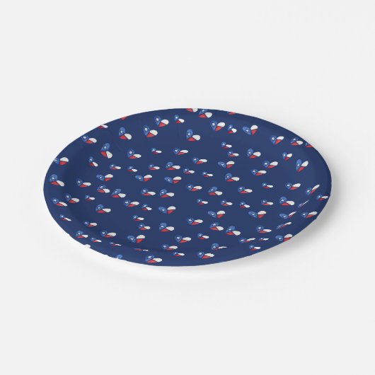 Lone Star Staat Texas Flag Herz Pappteller (Schrägansicht)