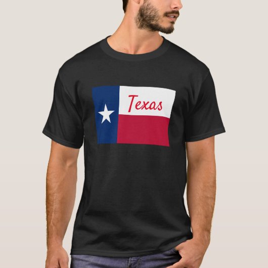 Lone Star Staat Texas Flaggenschwarz T - Shirt (Vorderseite)