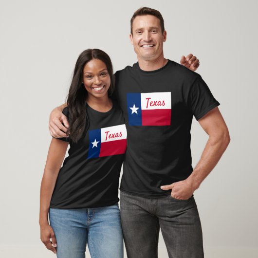 Lone Star Staat Texas Flaggenschwarz T - Shirt (Unisex)