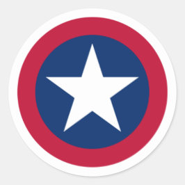 Lone Star von Texas Red, White and Blue Runder Aufkleber