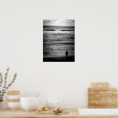 Lone Surfer B&W Poster (Küche)