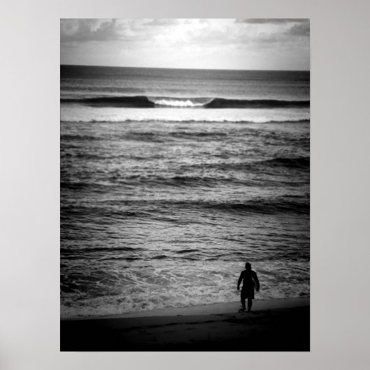 Lone Surfer B&W Poster (Vorne)