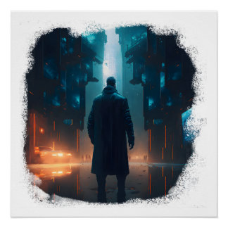 Lone Survivor in einer postapokalyptischen Stadt Poster