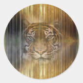 Lone Tiger Design Runder Aufkleber (Vorderseite)