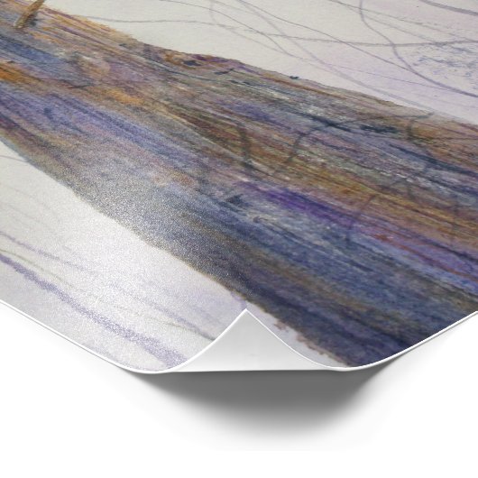 Lone Timer Wasserfarbe Fotodruck (Ecke)