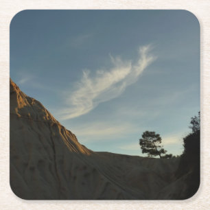 Lone Torrey Pine California Sunset Landschaft Rechteckiger Pappuntersetzer