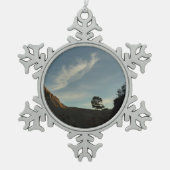 Lone Torrey Pine California Sunset Landschaft Schneeflocken Zinn-Ornament (Vorderseite)