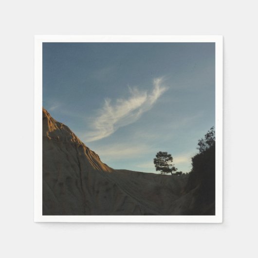 Lone Torrey Pine California Sunset Landschaft Serviette (Vorderseite)