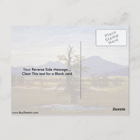 Lone Tree by Caspar David Friedrich Postkarte (Rückseite)