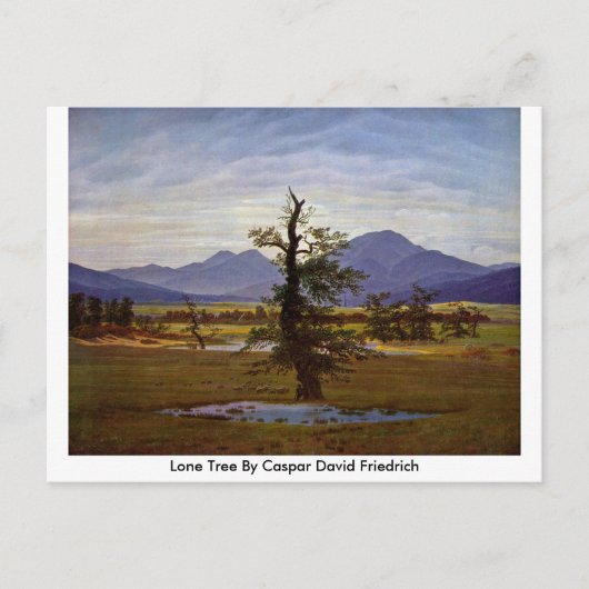 Lone Tree by Caspar David Friedrich Postkarte (Vorderseite)