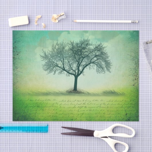 Lone Tree Decoupage Seidenpapier (Handwerk)