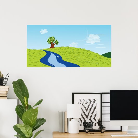 Lone Tree Illustration Poster (Heimbüro)