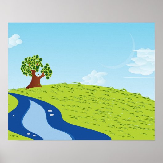 Lone Tree Illustration Poster (Vorne)