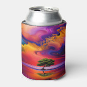 Lone Tree in Wasser farbenfroher Himmel Personalis Dosenkühler (Kanne Vorderseite)
