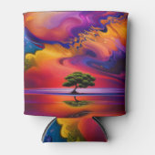 Lone Tree in Wasser farbenfroher Himmel Personalis Dosenkühler (Vorderseite)