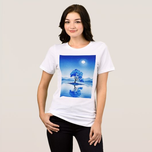 Lone tree on a small island Tri-Blend shirt (Vorderseite voll)