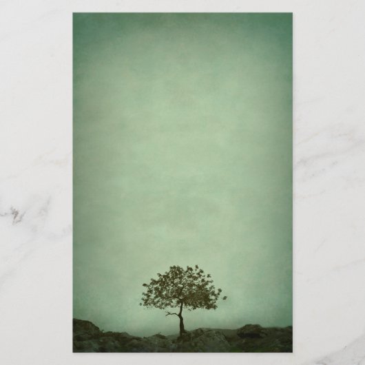 Lone Tree Sea Green Wedding Briefpapier (Vorderseite)