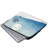 Lone Tree: Serene Full Moon Silence Art Laptopschutzhülle (Vorne Knopf)