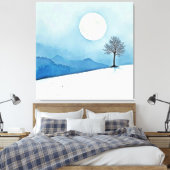 Lone Tree: Serene Full Moon Silence Art Leinwanddruck (Insitu (Schlafzimmer))